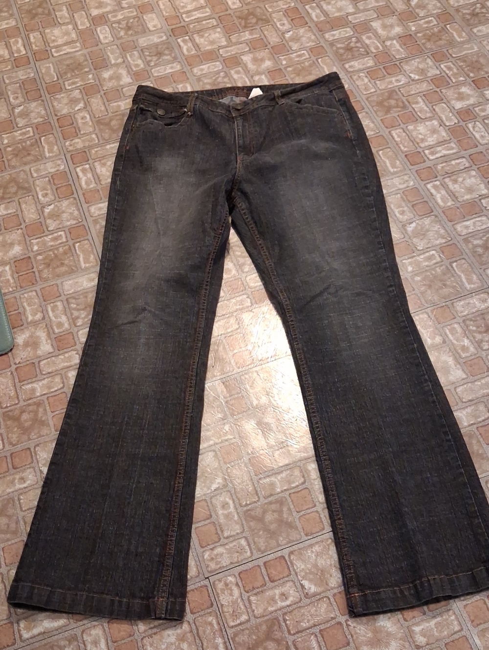 Wide Leg Women's Jeans in Dark Charcoal Wash KIKIT size 14